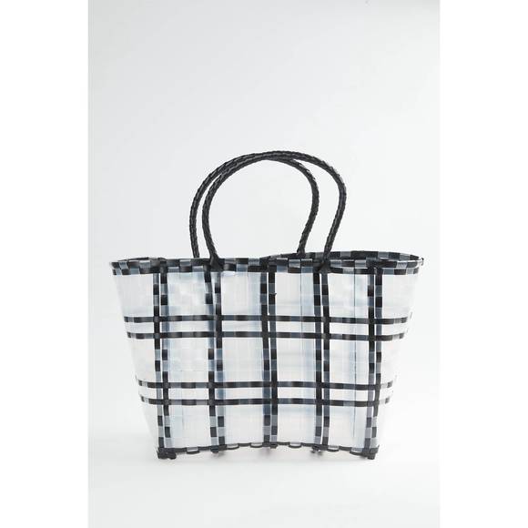 NEW LUCCA hamptons basket tote in black - Picture 1 of 3